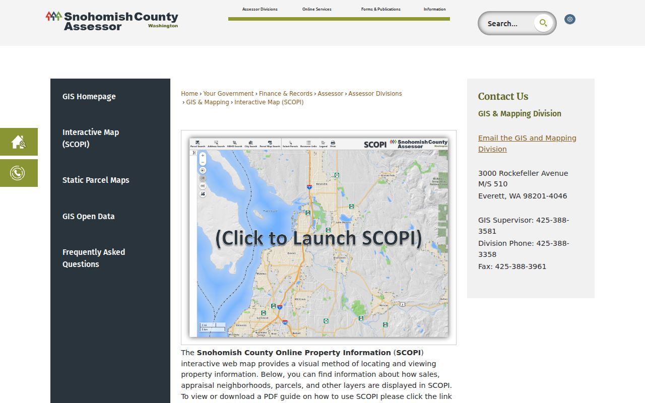 Lake Stevens neighbors research in the SCOPI parcel viewer